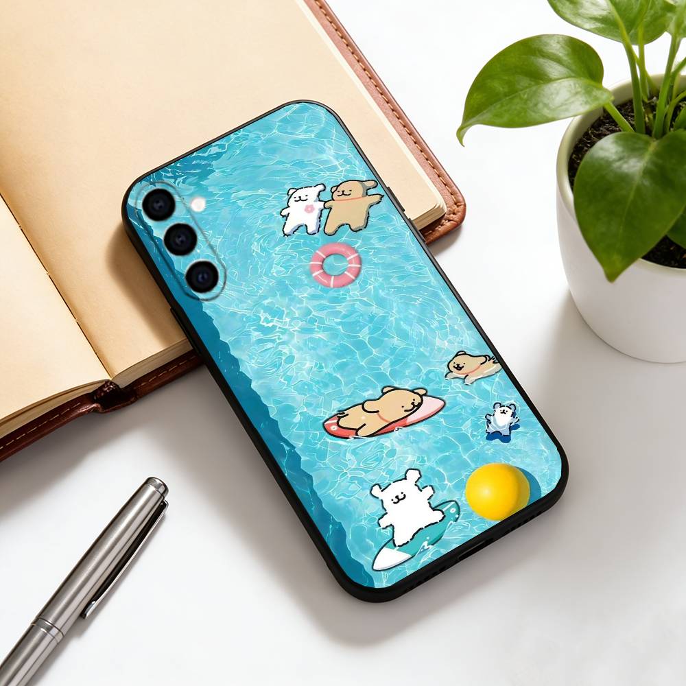 Beautiful cartoon Phone Case Black Silicone Soft For Samsung Galaxy A73,A72,A71,A70,A53,A52,A51