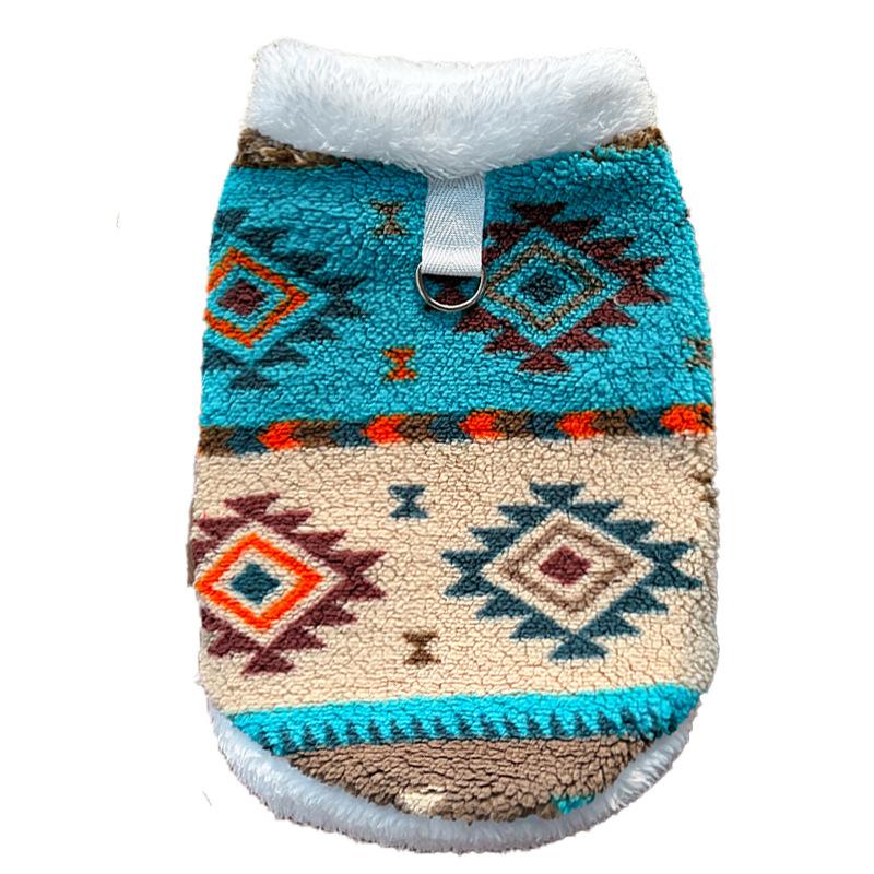 Winter und Herbst Katzen- und Hundetierbekleidung mit ethnischem Stil Totem Fleece-Mantel, Traditioneller Bären-Cartoon-Pelzmantel