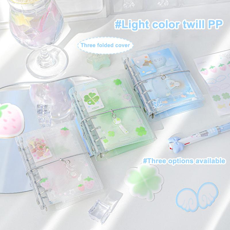 Mini Cuaderno Carpeta Portátil Planificador Anual Diario Semanal Libro de Agenda Dibujos Animados Hojas Sueltas Estético Cuenta de Mano