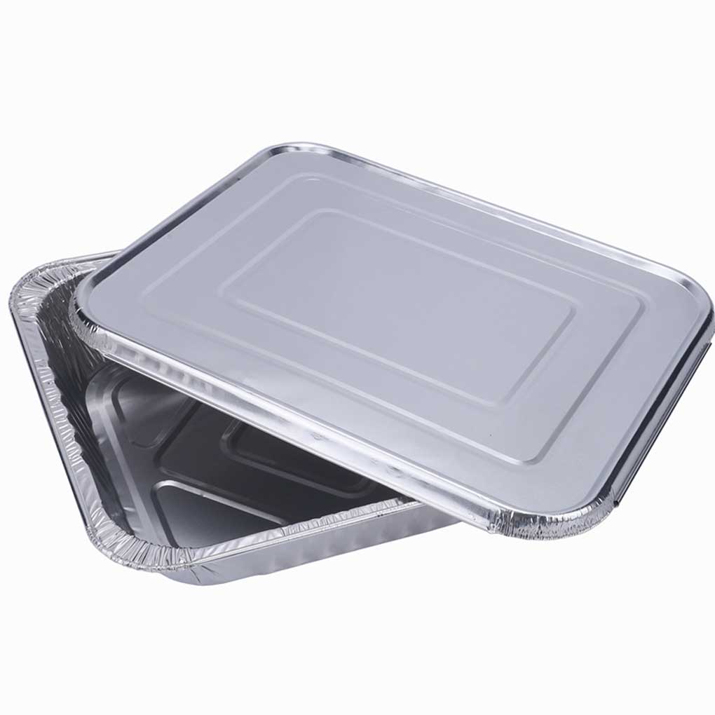 12Pcs Disposable Aluminum Foil Food Container Rectangle Packing Box Multi-use Takeaway Cooking Liners Microwave