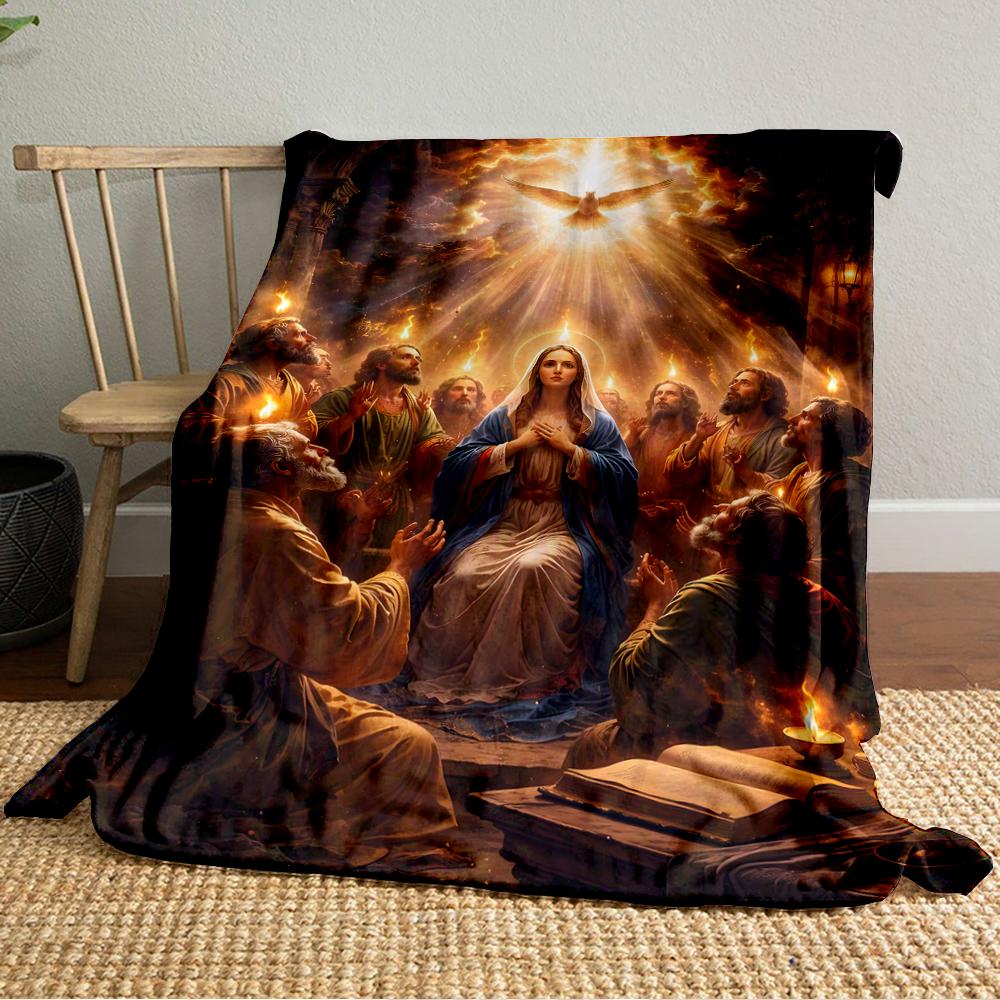 Holy Spirit Descent Art on BlanketFlannel blanket for bedroom, living room, sofa, and nap