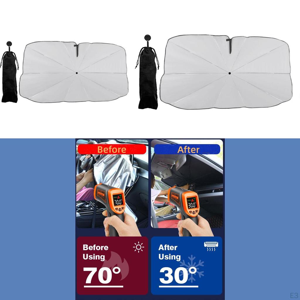 Car Sun Shade Cover with Flexible Handle for Easy Storage and Cooling