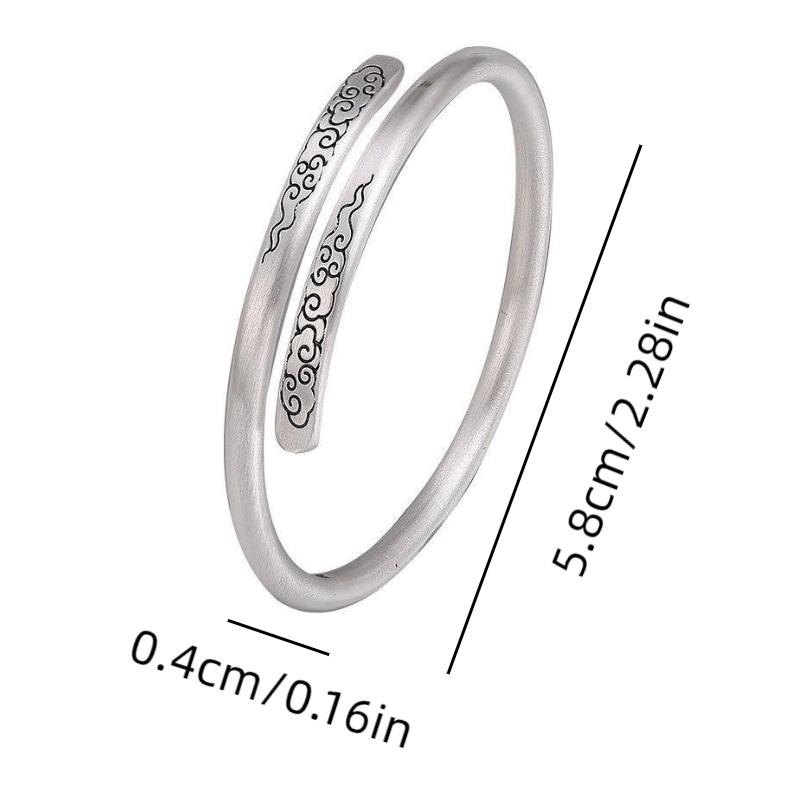 

Этнический стиль Винтажный медный браслет Узор облаков Серебристый Регулируемый Унисекс Подарок