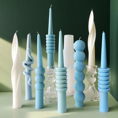 DIY Długi Pręt Świeca Forma Silikonowa Ręcznie Robione Formy na Świece Aromatyczne Geometryczny Skręt Spiralny Forma na Świecę Długi Słup