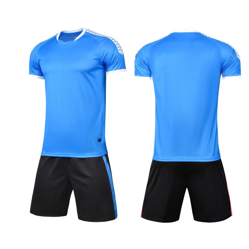 Football Uniform Collection Quick-drying and Breathable Childrens Short-sleeved Game Training Uniform Team Uniform Adult Bare Jersey with Prin