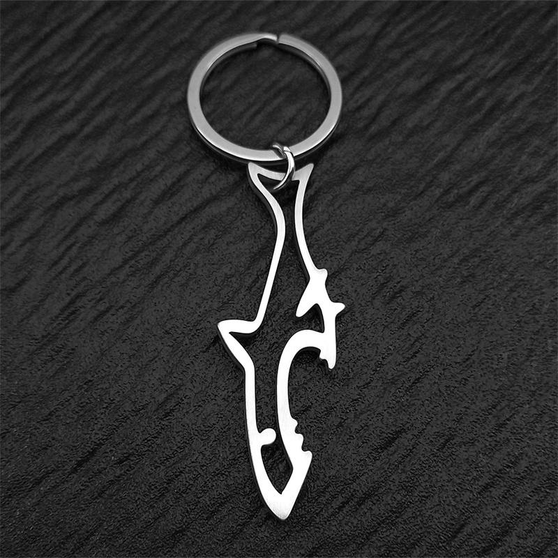 New Design Shark Beer Bottle Opener Keyring For Women Men Stainless Steel Silver Color Fish Hot Summer Keyholder Jewelry Gifts