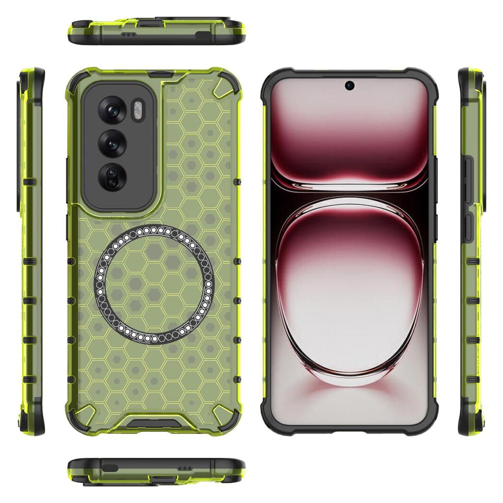 Für Oppo Reno12 5G (Global) Magnetische Hülle Honeycomb Hybrid Serie TPU+PC Handyhülle