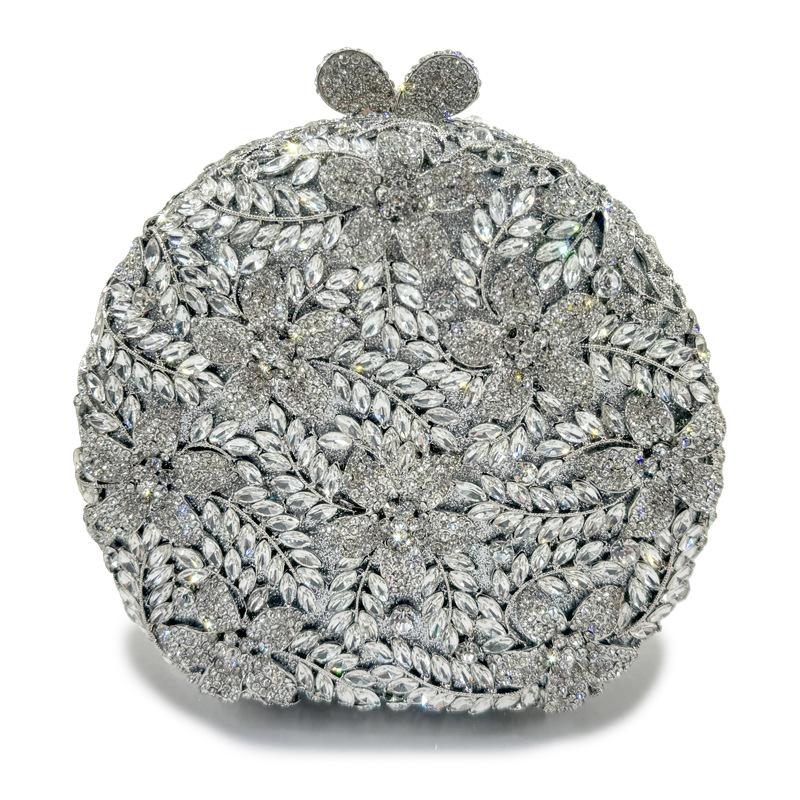 2025neue Clutch Tasche runde Blume Punkt Diamant Abendtasche Metall Diamant Tasche Handtasche