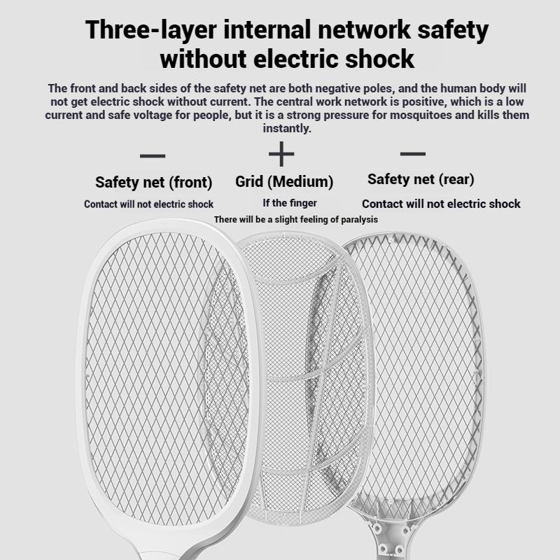 2 In 1 Mosquito Swatter Electric Mosquito Killer Lamp Killer Insect Killer Type-C Rechargeable Mosquito Killer Fly Killer