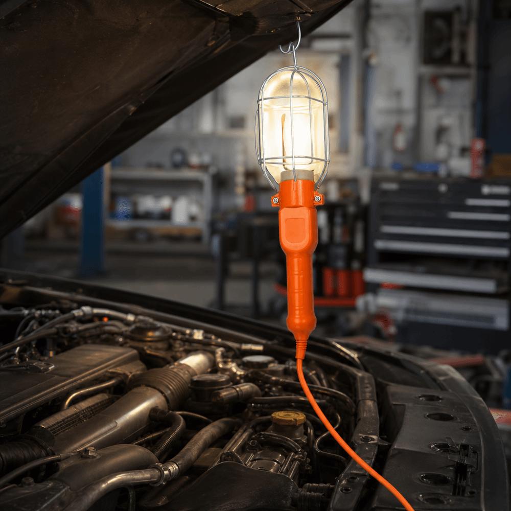 Long-Lasting Durability Inspection Lamp Iron Cover Portable Repair Light for EU/UK Car Maintenance