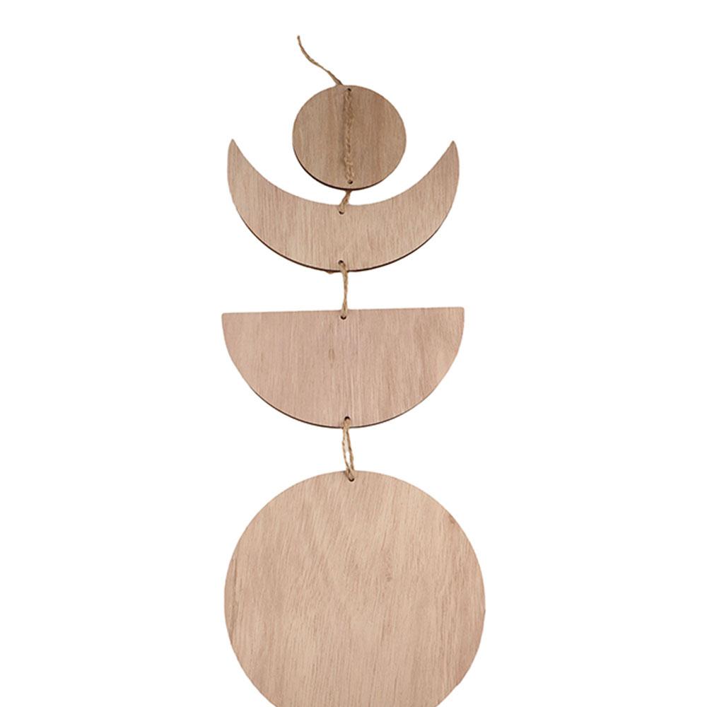 Art Hand Woven Home Decoration Wall Decor Wooden Pendant Wood Chip Pendant Celestial Ornament