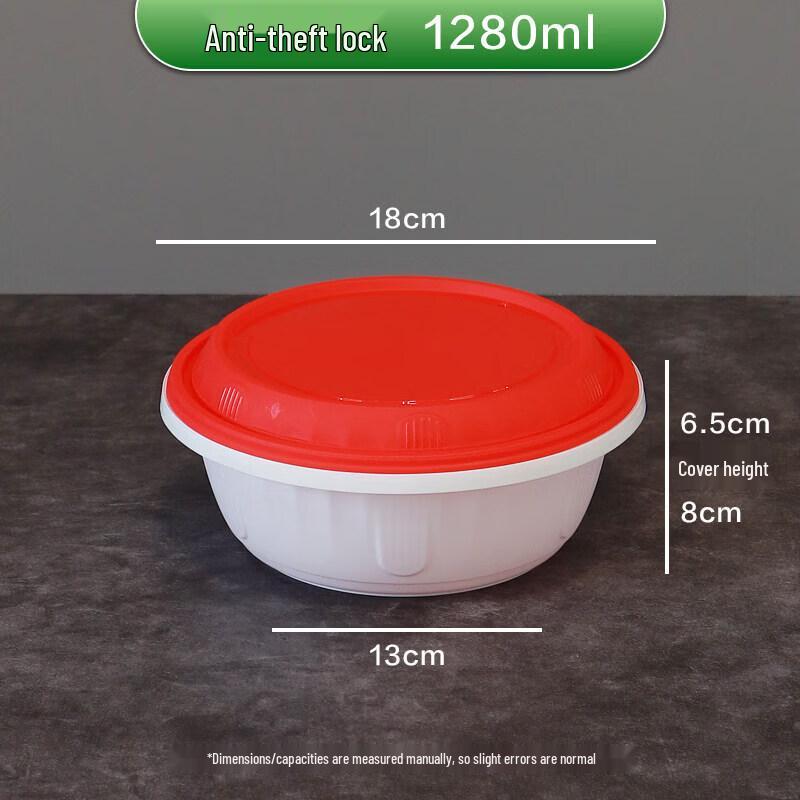Disposable Round Takeaway Box with Anti-theft Buckle