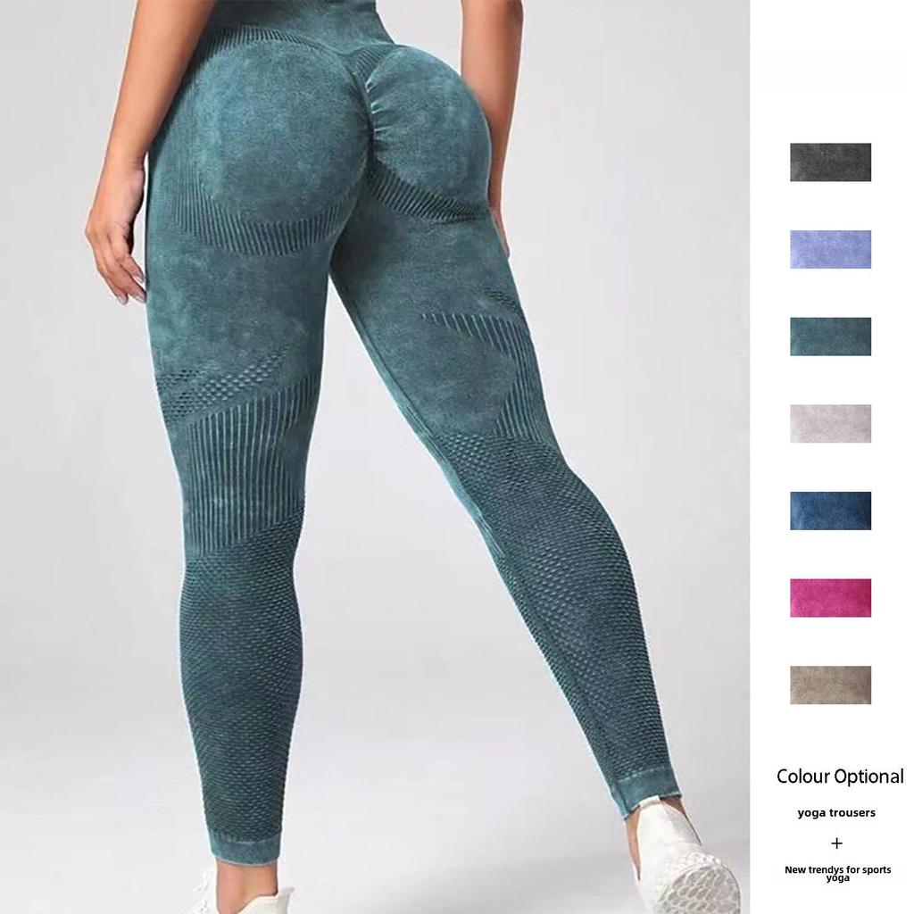 High-Waist Seamless Yoga Pants - European and American Style, Hip-Lifting, Frosted Finish, Women's Fitness Wear