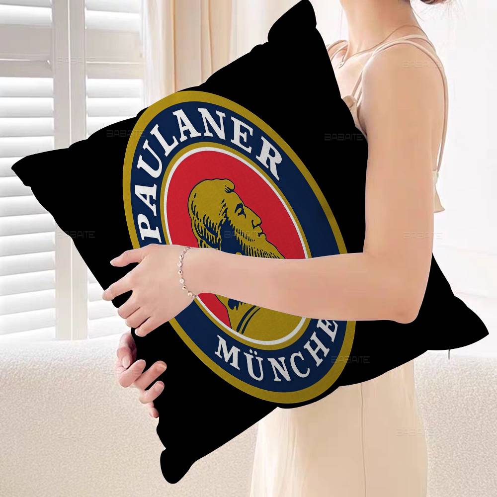 German Beer Paulaners Personalized Pillow Cover Kids Bedroom Wild Party Decor Pillowcase Kid Birthday Shower Gift