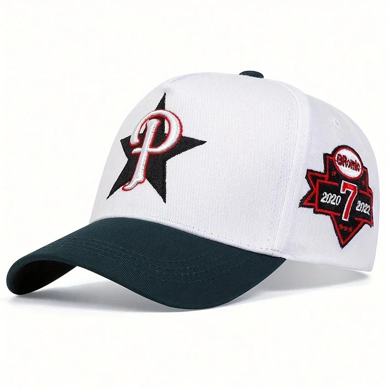 

Unisex P Letter Embroidery Baseball Caps Spring And Autumn Outdoor Adjustable Casual Hats Sunscreen Hat Sports Cap