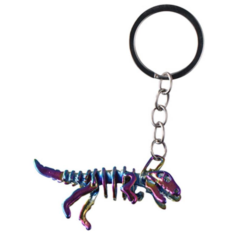 1Pc Alloy Colorful Skeleton Dinosaur Key Chain Holiday Gift Pendant Key Chain Car Key Bag Charm Accessories