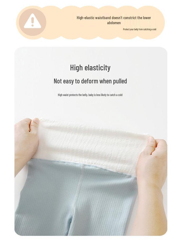 High Waist Pure Cotton Infant Set - Newborn Autumn/Spring Clothes & Pants with Belly Protection