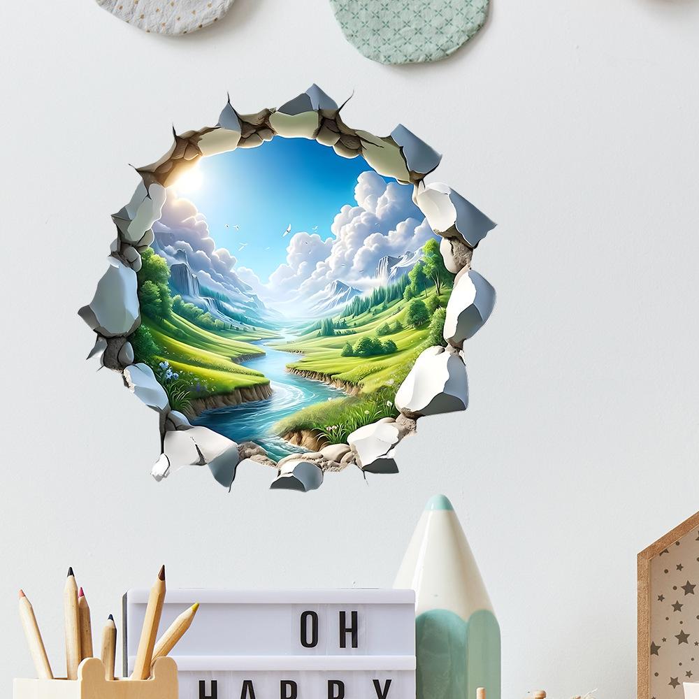 Living Room Porch Artistic Conception Landscape Bathroom Doors Windows Self-pasted Sticker