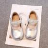 Little Girls Leather Shoes Soft Kids Mary Janes with Beading Beaded Chic Princess Sweet Simple Children Flats White for Wedding