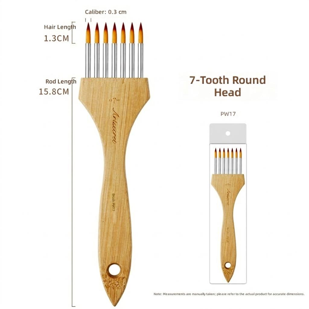 Multi-tooth Pen Comb Multifunctional Watercolor Acrylic Gouache Wood Handle Flat Peak Artist Paint Brush