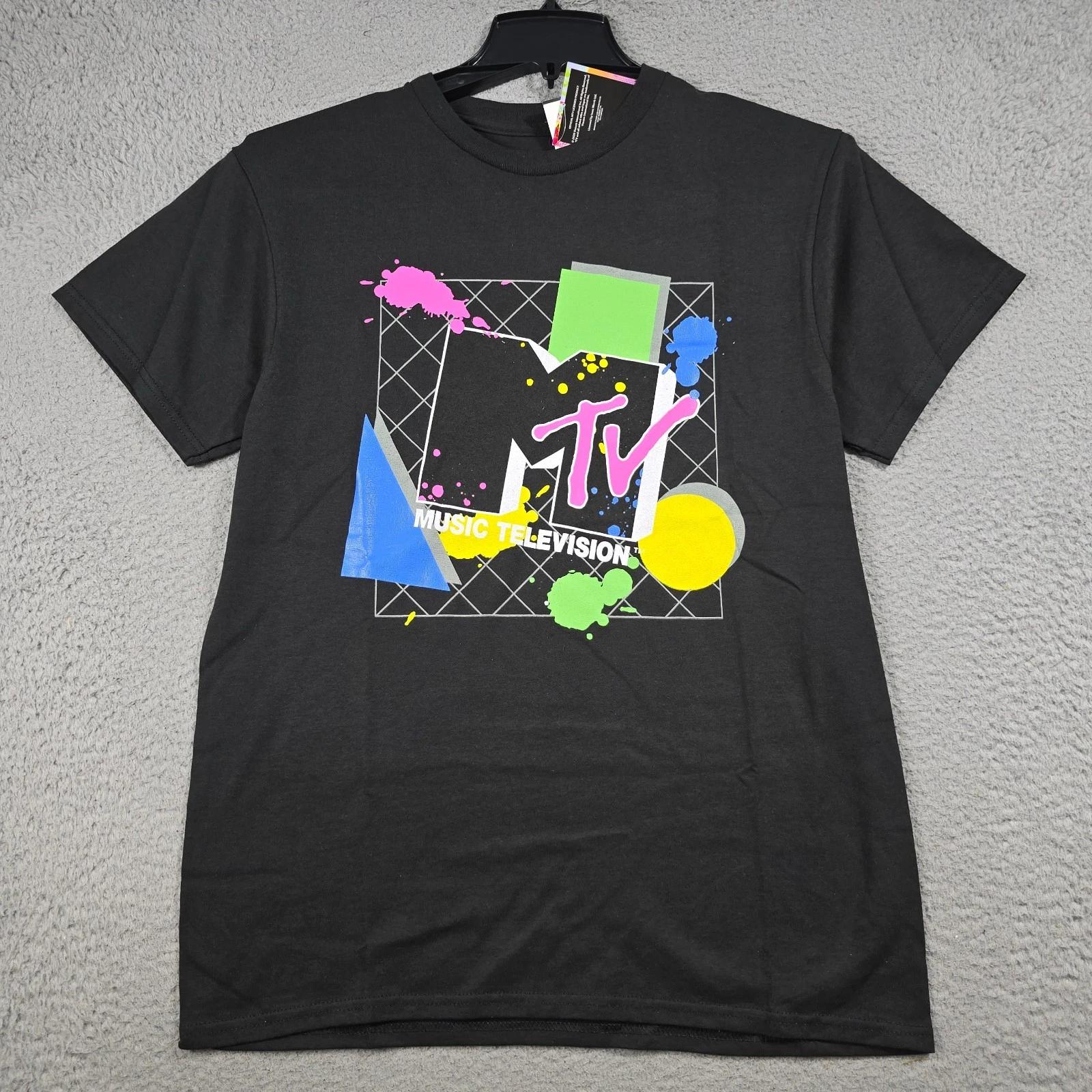 

MTV MUSIC TELEVISION Рубашка Мужская Средняя ЧЕРНАЯ МУЗЫКА Повседневная Ретро 90-е 80-е С бирками 2XL