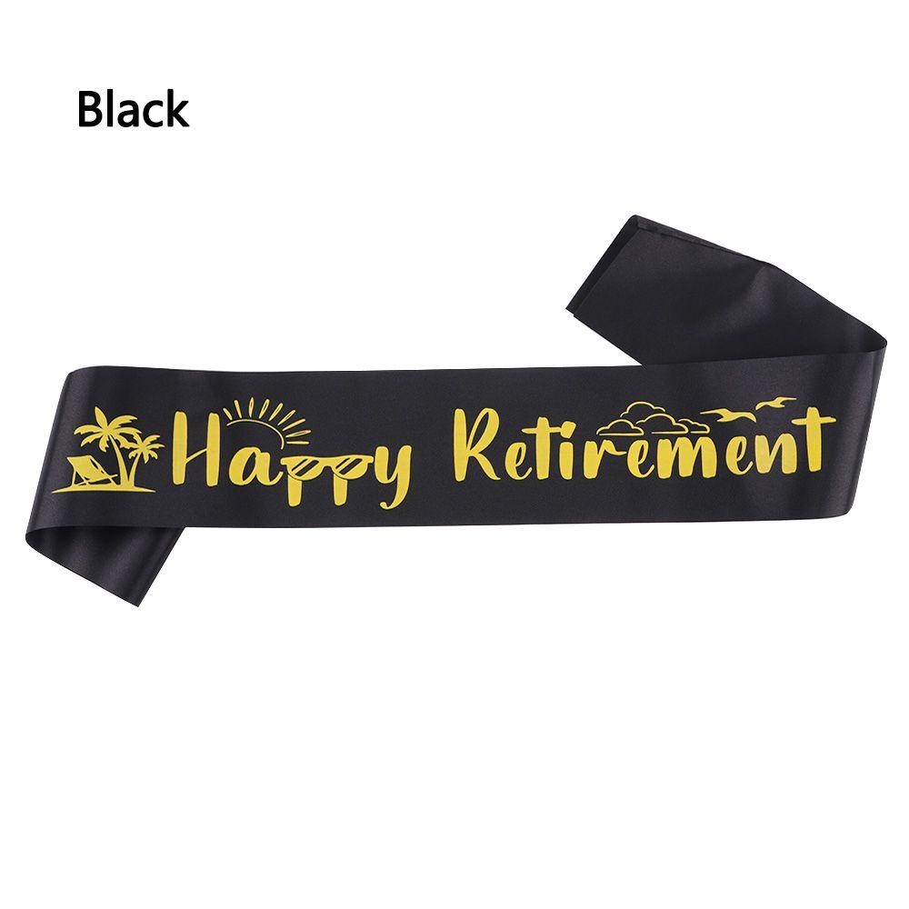 

and Women Gold Stamped Letters Satin Sash Retired Party Supplies Happy Retirement Photo Booth Props чёрный