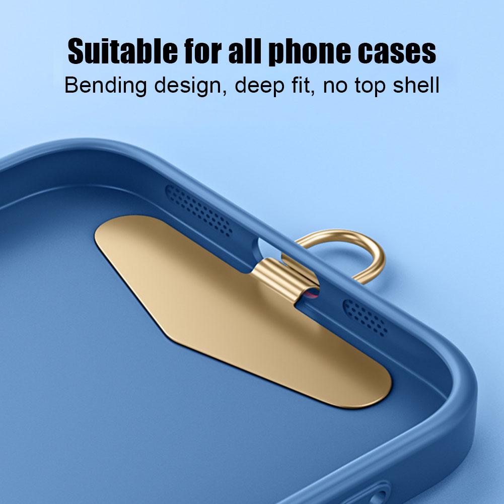 Ultra-thin Sturdy Metal Cellphone Hanging Strap Gasket Replacement Stainless Steel Mobile Phone Lanyard Tether Tabs Patch Clips