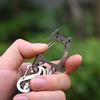 Stainless Steel Cute Shaped Keychains Rust Resistant Lightweight Spring Loaded For Outdoor Hiking Camping Daily Use