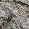 JWM Men's Rings Silver Plated Brass Ring for Men Women Adjustable Open Rings, Exquisite Packaging