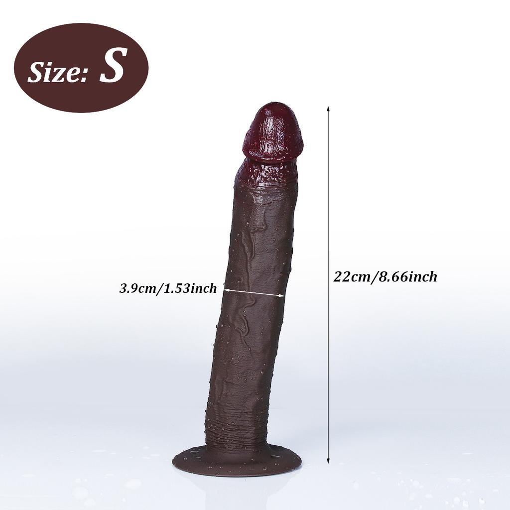 Coffee Black Extra Long Snake Shape Silicone Dildo, Dual Density Soft Skin Feel, Flexible Curved Design, 3 Sizes, Up To 35cm, Discreet Packaging
