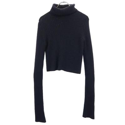Y's 100% Wool Long Sleeve Turtleneck Sweater 2 Black Knit Women Used