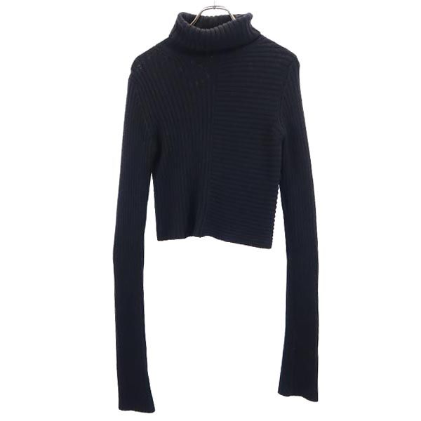Y's 100% Wool Long Sleeve Turtleneck Sweater 2 Black Knit Women Used