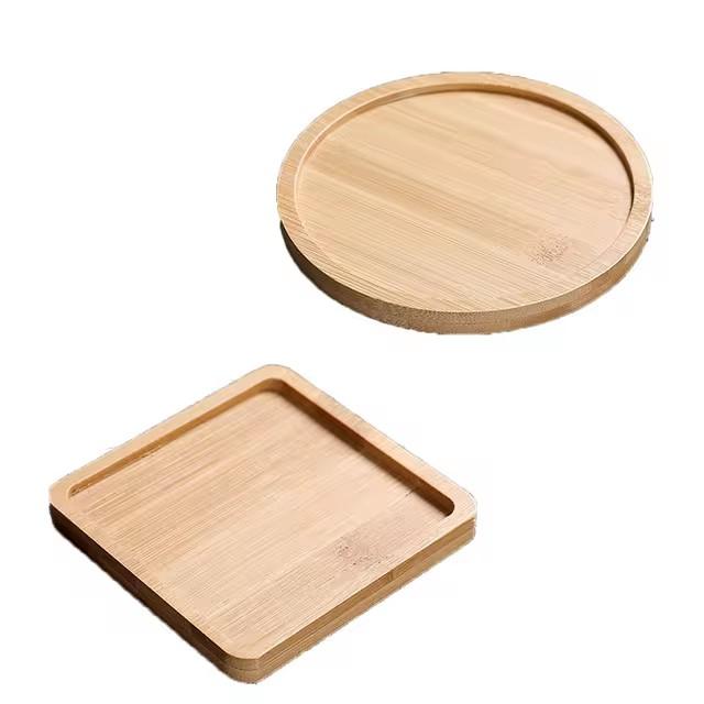 Round Square Wooden Slice Cup Mat Coaster Tea Coffee Mug Drinks Holder For DIY Tableware Decor Durable Kitchen Home Coaster