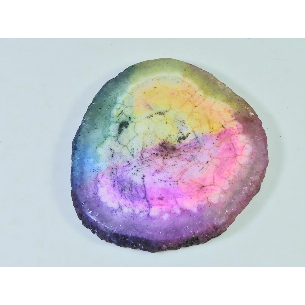 41X44X06MM Enhanced Solar Druzy Agate Fancy Cabochon Loose Gemstone 97Cts. B-357