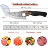 Vintage Forged Kitchen Knife Household Stainless Steel Meat Cutting Knife with Plastic Handle Forging Process Cutting Tool with Leather Knife Cover