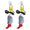 Pack of 2 Cats Teaser Mice Toy with Adjust Elastic Rope Doorframe Teaser Toy Squeaking Sound for Active Pet