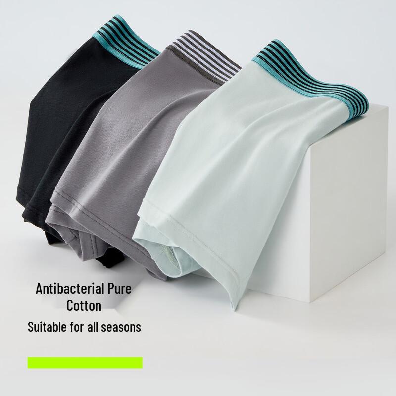 Men's Pure Cotton Mulberry Silk Crotch Antibacterial Boxer Briefs