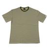 APOSTROPHE COMMA Sleeve Point Stripe Short Sleeve T-Shirt (Khaki)