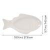 13 Inch Dark Green Creative Ceramic Fish Shaped Dish Snack Storage Party Serving Tray for Home Restaurant Wedding Decorative