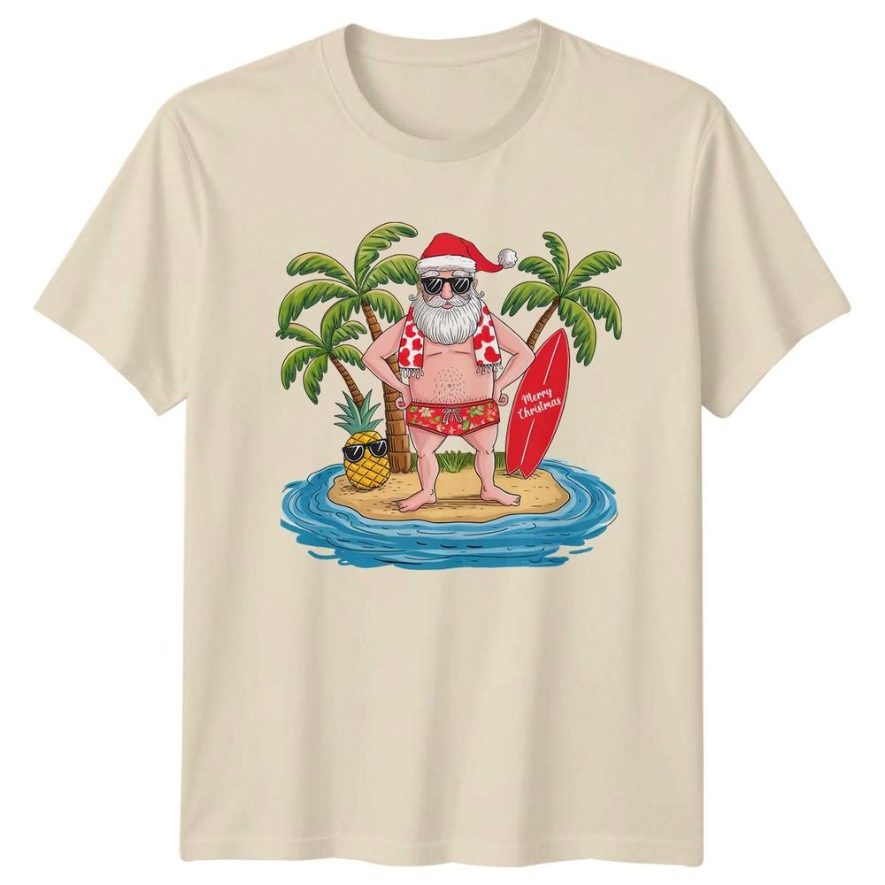 Merry Christmas Unisexs TShirt Tropical Holiday Christmas Gift For Him
