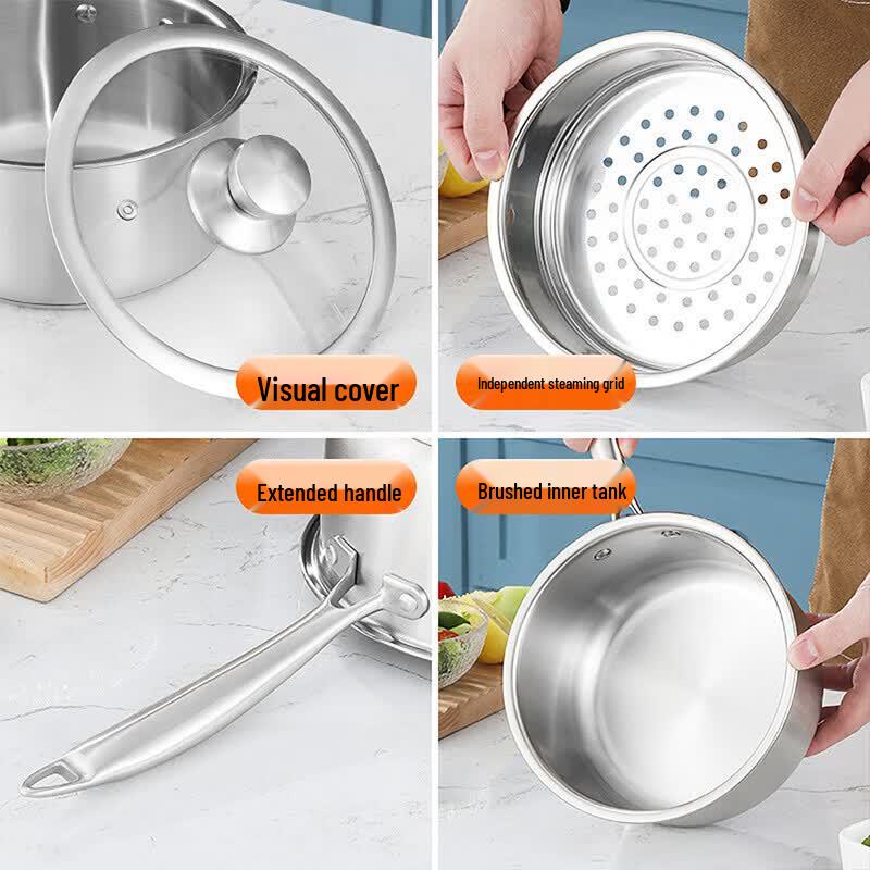 Shangheng Baby Food Stainless Steel Steaming Milk Pot