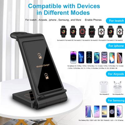 30W 3 In 1 Wireless Charger Stand for Airpods Pro Apple Watch 9 8 Foldable Fast Charging Dock Station For iPhone 15 14 13 12 11