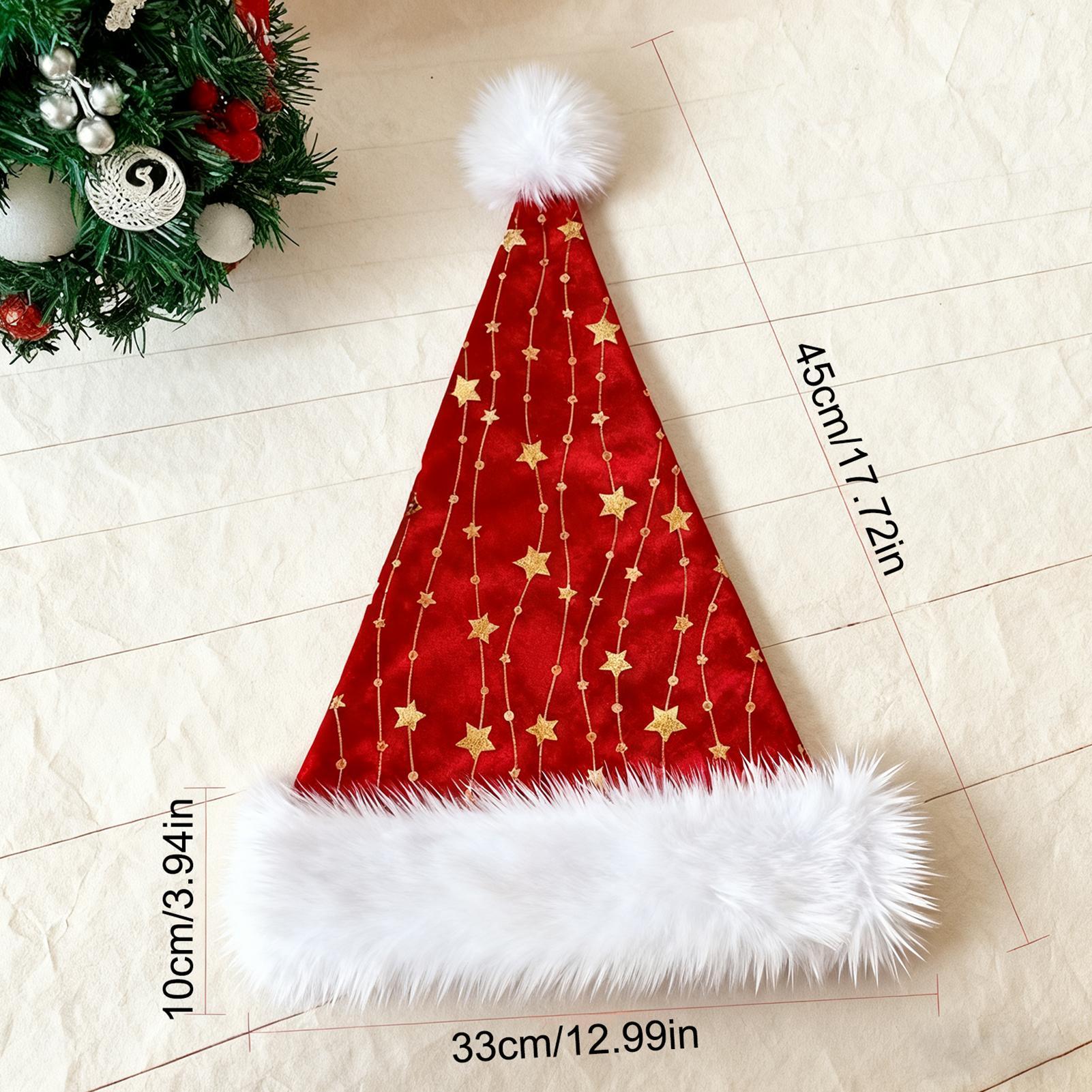 

Christmas Hat Stylish Winter Headwear Women Men Plush Santa Hat for Family Friends Mother Girlfriend Husband New Year Parade Standard