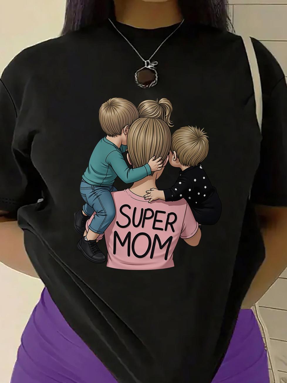 Super Mom Hugs Kids Graphic T-shirt L