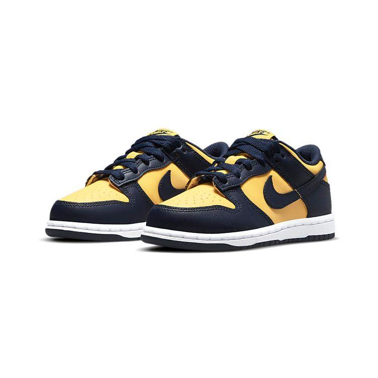 Nike Dunk Low PS Michigan 2021 Kids Sneakers Blue Varsity-Maize Midnight-Navy CW1588-700