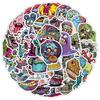 50 Pieces of Cartoon Monster Graffiti Stickers, Creative DIY Monster Stickers for Mobile Phones and Computers, Waterproof Decorative Stickers