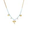 Blue beaded necklace for women, gold butterfly heart-shaped pendant, collarbone chain, niche design that doesn't fade