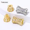 14K Gold Plated Brass Inlaid Zircon Screw Pearl Clasps,Spiral End Clasps Fastener Connector for DIY Jewelry Making Supplies
