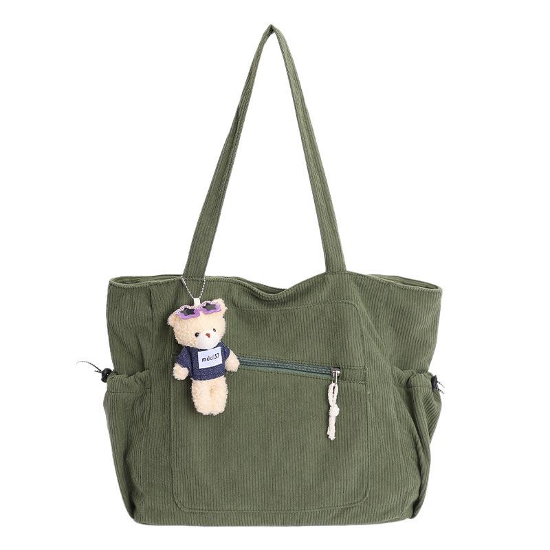 Shoulder bag  new large-capacity corduroy tote bag versatile casual velvet shopping bag