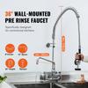 SucceBuy Commercial Faucet with Pre-Rinse Sprayer Wall Mount Kitchen Sink Faucet Brass Constructed Device with Pull Down Spray